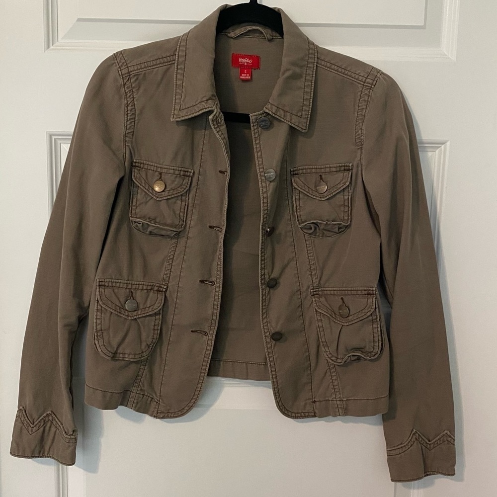 Vintage Massimo Utility Jacket Size Small S Army Olive Green - Picture 5 of 6